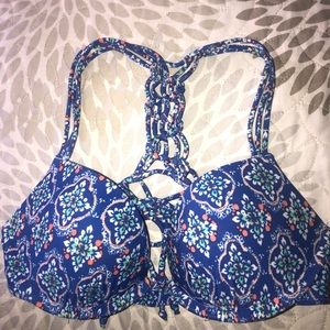blue bathing suit top from hollister